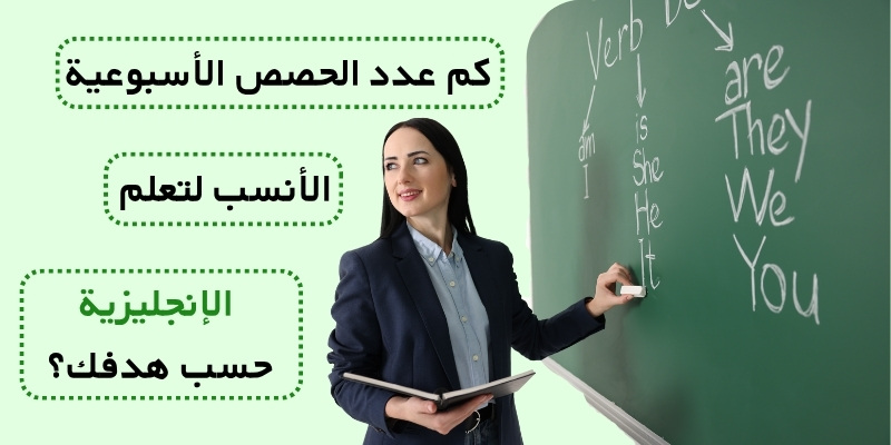 كم عدد الحصص الأسبوعية الأنسب لتعلم الإنجليزية حسب هدفك؟