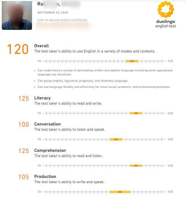 نتایج درخشان زبان آموزان موسسه کوییک در آزمون دولینگو
